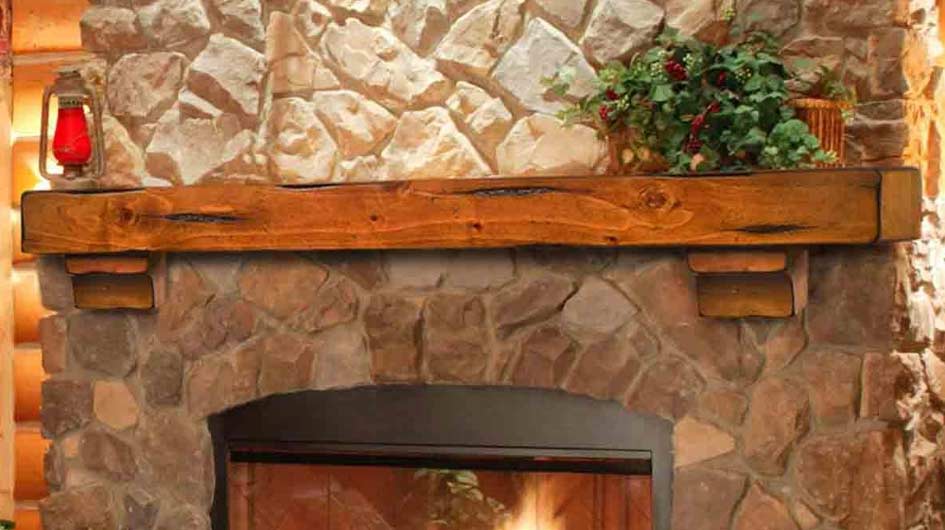 Distressed Shenandoah Mantel Shelf in Medium Oak by Pearl Mantels 5PM4126050