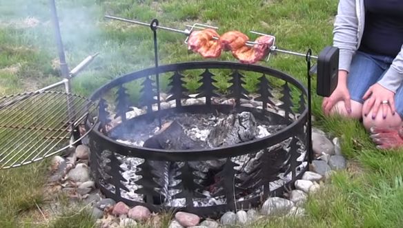 Cooking BBQ Ribs on the Grizzly Spit Rotisserie System over a Campfire